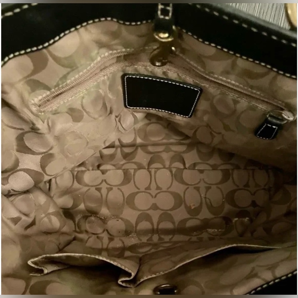 SOLD (outside Poshmark) Vintage Coach Legacy Straw and Leather Tote - Picture 4 of 5